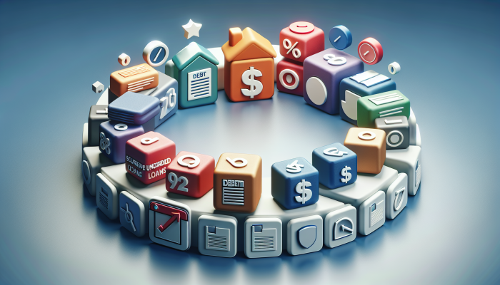 Debt Consolidation or Negotiating with Creditors: Effective Strategies | DCL A financial chart showcasing various debt consolidation loans, secured and unsecured, with different colours indicating interest rates and risks.