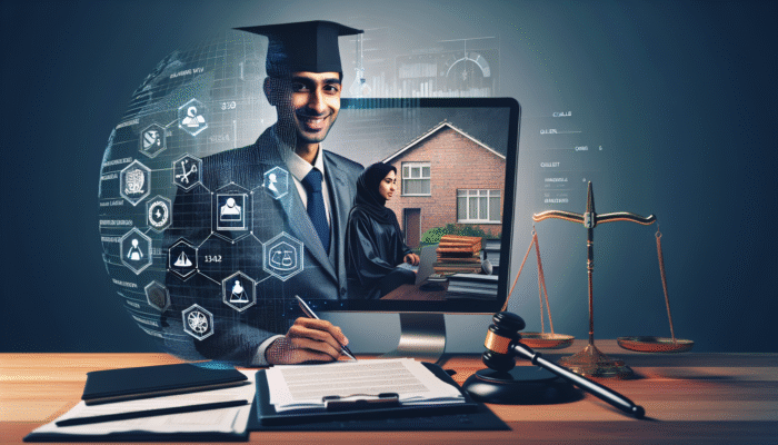 A solicitor employing digital tools for a remote UK home sale, assisting a client via video call.
