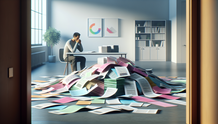 Understanding the Impact of Debt Consolidation on Future Loans: Impact Explained | DCL Understanding the Impact of Debt Consolidation on Future Loans: Visual representation of a person consolidating colourful debt papers into one clear document in a serene office, symbolising financial relief.