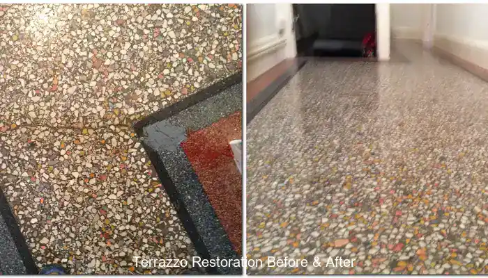 A Second Image of Terrazzo Restoration Before and After