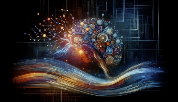 Create Content for AI-Powered Q&A Platforms: Abstract digital art illustrating neural networks and data streams, symbolising NLP and ML in AI Q&A systems.