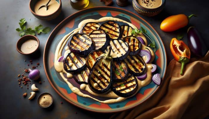 Grilled Eggplant with a Delectable Tahini Sauce
