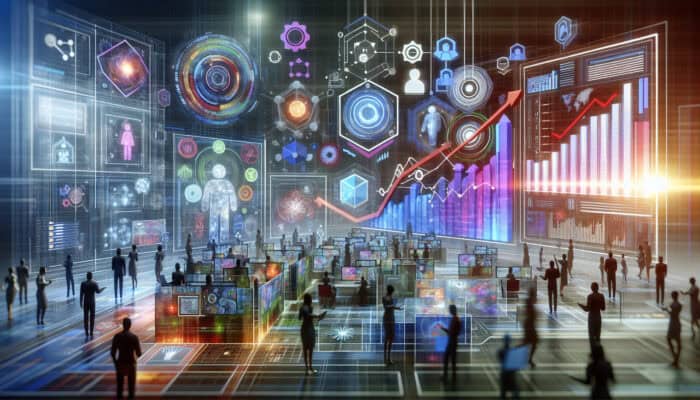 Human VAs in a tech lab analysing consumer feedback, boosting sales and customer satisfaction.