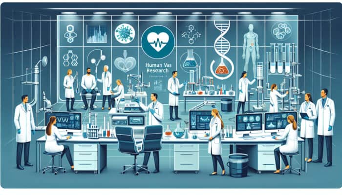 Collaboration between biotechnology firm and academic institution on human vas research in a modern lab setting.