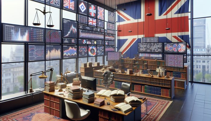 How to Spot Unsafe Debt Management Companies: Signs to Watch | DCL A financial regulator in a modern London office reviews debt management books and charts under the Union Jack, surrounded by justice scales and UK symbols.