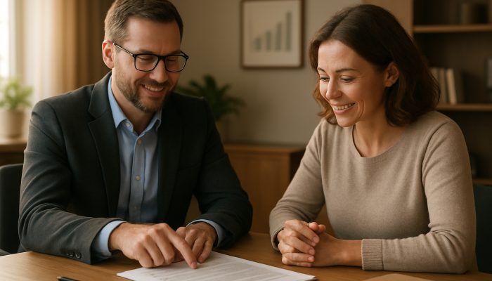 Combine Payday Loans into a Single Cheaper Arrangement: Start Saving Today | DCL UK debt advisor guiding borrower through consolidation documents in serene office with charts