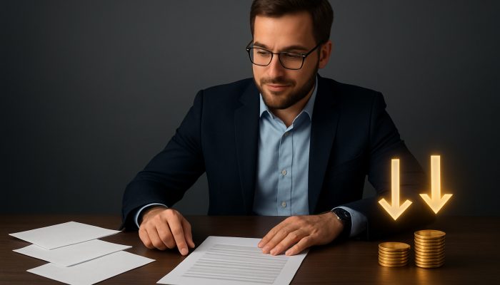 Combine Payday Loans into a Single Cheaper Arrangement: Start Saving Today | DCL Borrower comparing high-interest loans to low-APR consolidation with savings coins and arrows on desk